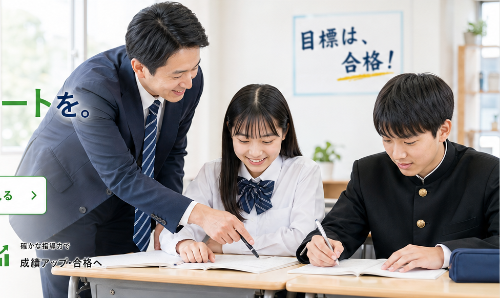 講師が生徒に個別指導をしている明るい教室